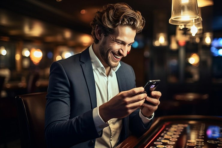 Pengguna memeriksa data akun dengan tenang